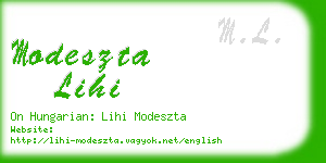 modeszta lihi business card